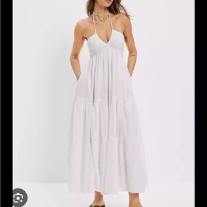 AE ruched halter midi dress NWT